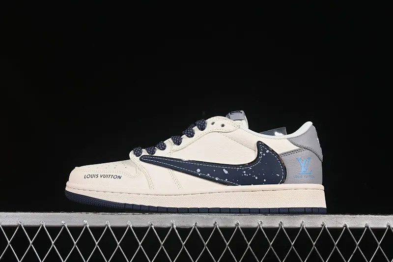 All categories Air Jordan Jordan series basketball shoes Air Jordan 1 Low High-end customized low-top sneakers Travis Scott x Fragment Design x Air Jordan 1 Low OG SP AJ1 LV joint name splash blue hook low-top cultural casual sneakers ZH2598-242